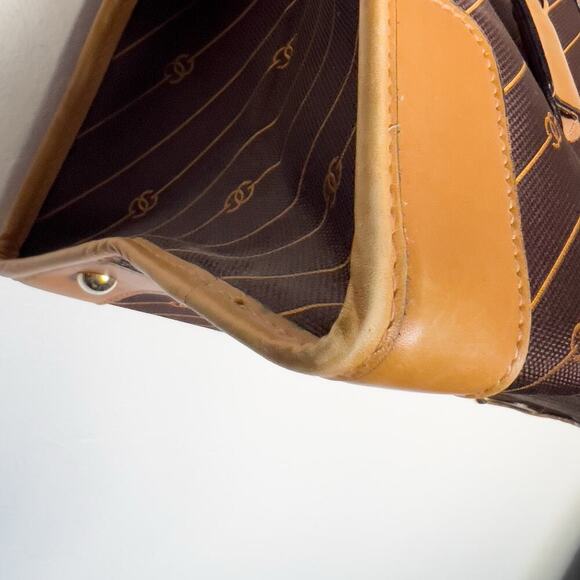 Gucci Vintage Bag Overnight RARE Logo Brown Work 60s 70s Handbag Tan Dustbag - Picture 5 of 16